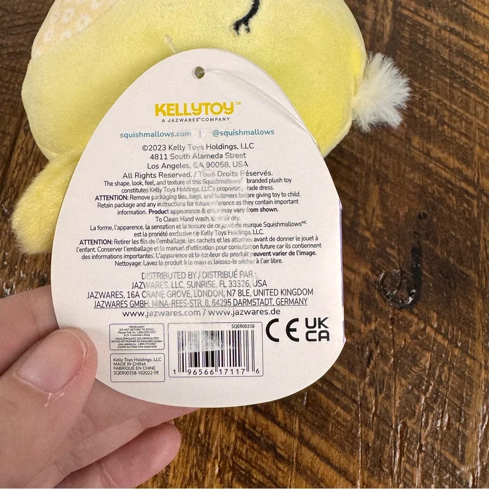 Squishmallows Aimee Chick 4” Plush Easter Yellow Kellytoy NWT - Picture 8 of 8